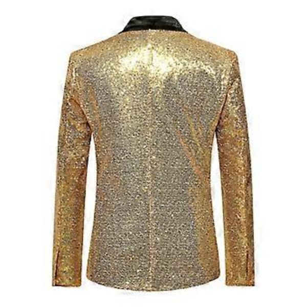 Mote dress for men paljett fritidsblazer bryllupsfeiring dressjakke flere størrelser tilgjengelig (M Gull)