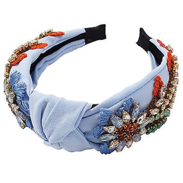 Barokk Rhinestone Krystall Hodebånd For Kvinner Broderte Hårbånd Utsøkt Hårbånd Kvinners Hårtilbehør Hårbøyle En rekke farger (blå)