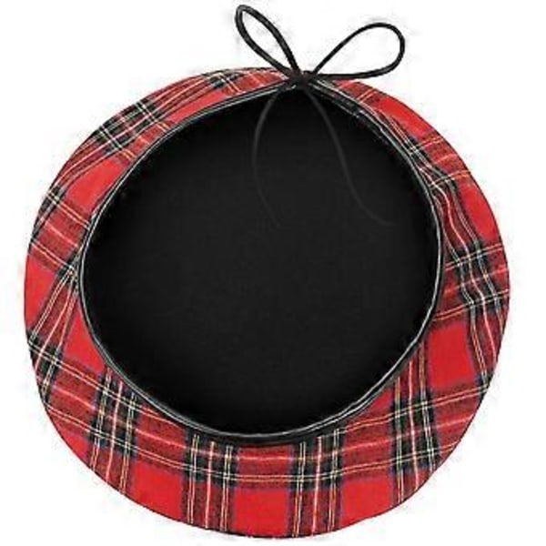 Naisten keinonahkainen vintage-beretti (punainen)