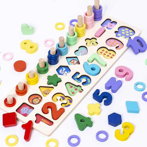 Baby-lelu, opettavainen matematiikkapeli, puiset palapelit, opi laskemaan