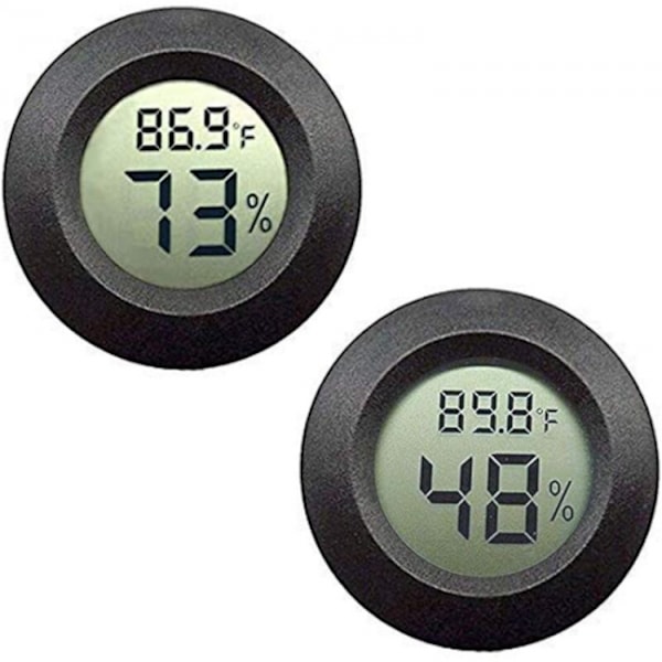 2pcs Black Mini Hygrometer Thermometer Monitor LCD Digital Indoor