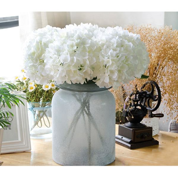 Konstgjorda vita hortensia blommor 3PC siden hortensia blommor konst