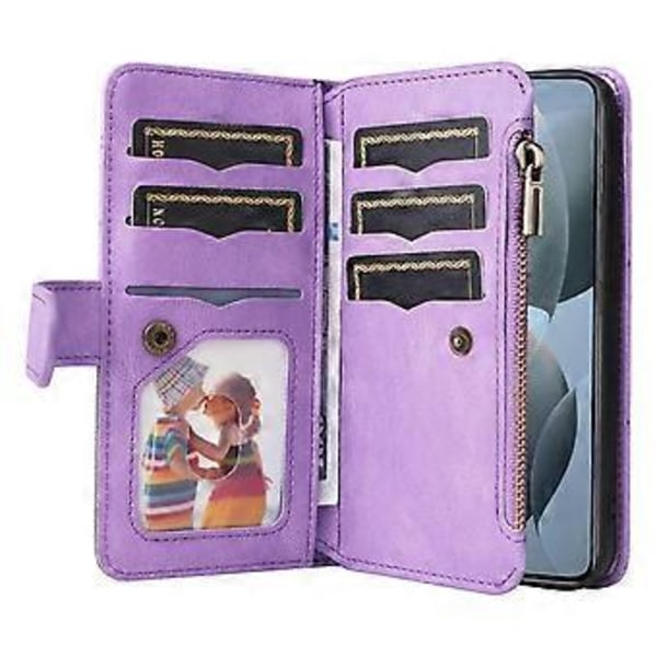 KT Multi-Function Series-5 Til Xiaomi 14T Etui Lynlås Pung Læder Telefon Cover Stativ (Style C)