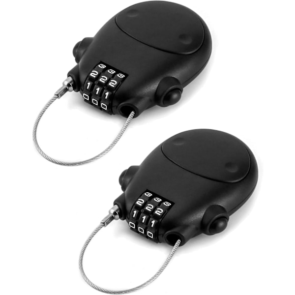 2 Pack Retractable Cable Lock, Security Password Lock Steel Cable Luggage Locks