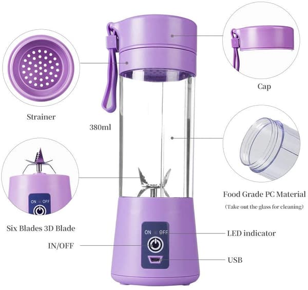 Bærbar elektrisk juicer lilla