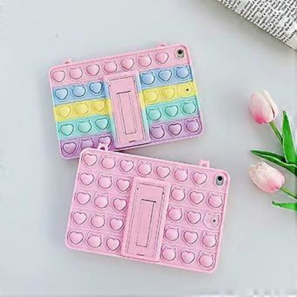 Etui til iPad 9. generation 2021 10,2 tommer, iPad 7. & 8. generation 2020/2019 - Boble Fidget Sensory iPad 10,2 Etui til Børn Stilfuld Regnbue Release St