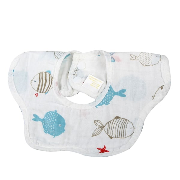 Baby Bib 360 Degrees Rotating Four Layer Thin Fabric Summer Infant Bibs 9