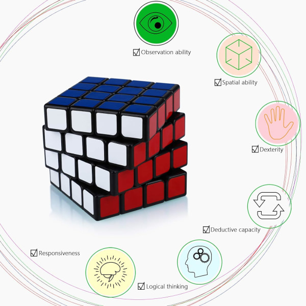 4x4 4x4x4 Magisk Pussel Magisk Hastighet ??Kub Vuxna Barns Semestergåva (Svart)