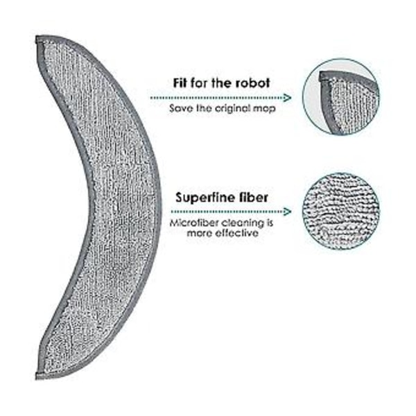 6-pak udskiftningsmoppuder til Combo J7+ robotstøvsuger, genanvendelige mikrofibermoppuder tilbehør ( )