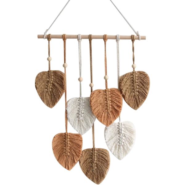 1 st Macrame väggbonad med vävd bohemisk löv