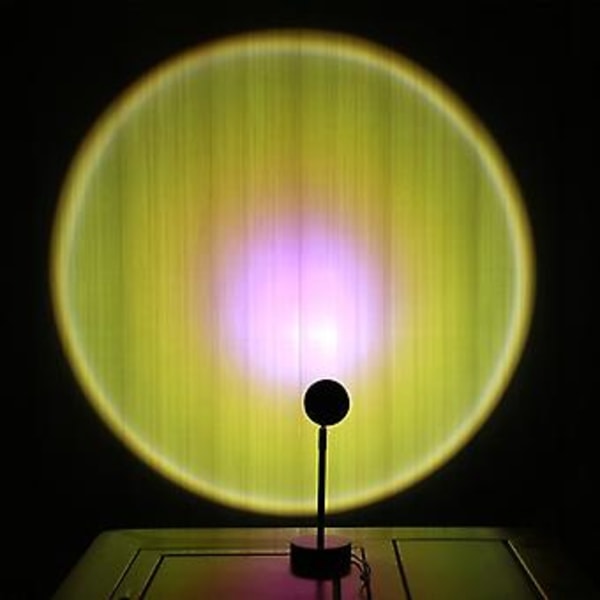 Auringonlaskulampun projektio sateenkaaren punainen valoprojektori USB-led-yövalot Ins-valokuvaus makuuhuone baari kahvilat seinävalaistus  Aurinko