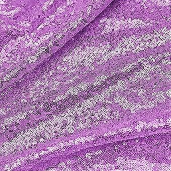 Rund Sequin Duk, Glitterduk for Bryllupsdekorasjoner (180cm Lilla)