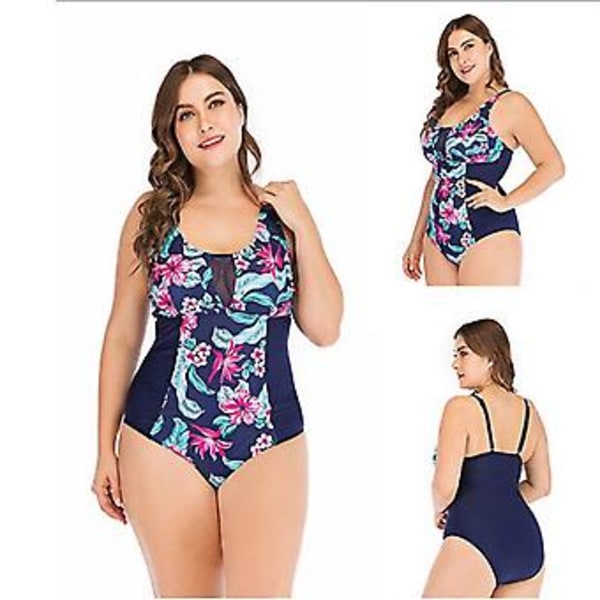 Baddräkt för flickor, siamesisk plus size, sexig, slankande, slimmad, digitalt tryck, M