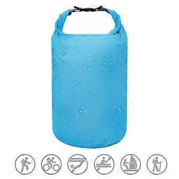 Flytande Vattentät Torrbägare 10L/20L/40L, Rulltoppssäck Håller Utrustning Torr för Kajakpaddling, Rafting, Båtliv, Simning - Himmelblå - 10L