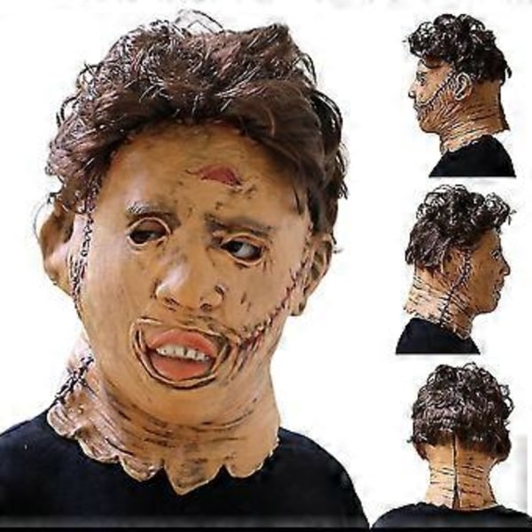 Halloween Mask Texas Chainsaw Massacre Masker Latex Skräck Masque Party Cosplay Läskig Blodig Huvudskydd -NMAOV