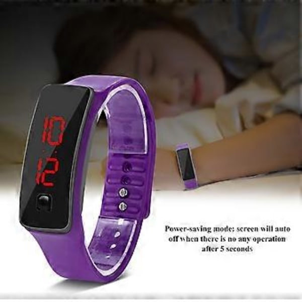 LED Ur Sports Silikonerem Digitalt 12-Timers Urskive Elektronisk Display Armbåndsur