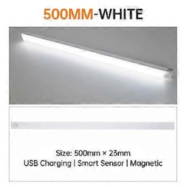 LED Motion Sensor Under Cabinet Closet Light B Rechargeable Kitchen Lamp Strip(500mm 20 in Cool White )