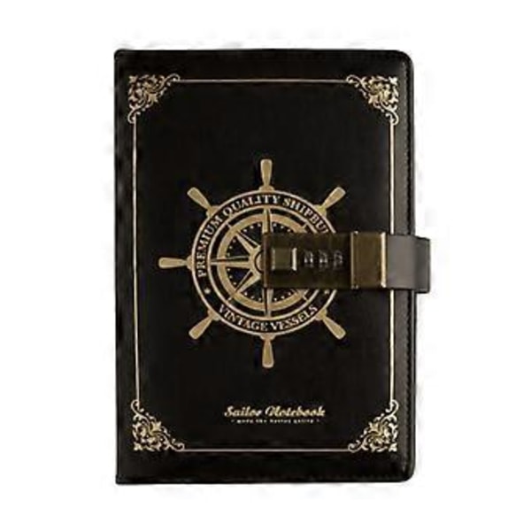 Lær Lås Dagbok, Vintage Journal med Lås for Kvinner, B6 Dagbok med Kombinasjonslås Personlig Dagbok Påfyllbar Låsende Journal Skriveblokk for