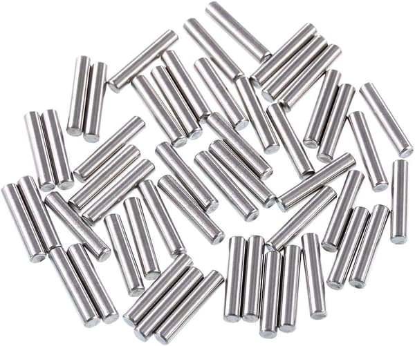 50 stk. polerede nikkelfarvede rustfrie stålhylde-støttetappe 5x25mm