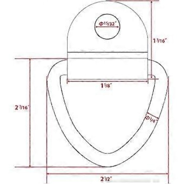 SZTXJ 4-pack Lastöglor för Last, 2 tum Svarta Stål V-Ring Bult på Släpvagnsankare Lastrep Bult på Ytmonteringsklämma Lastbils Lastankare