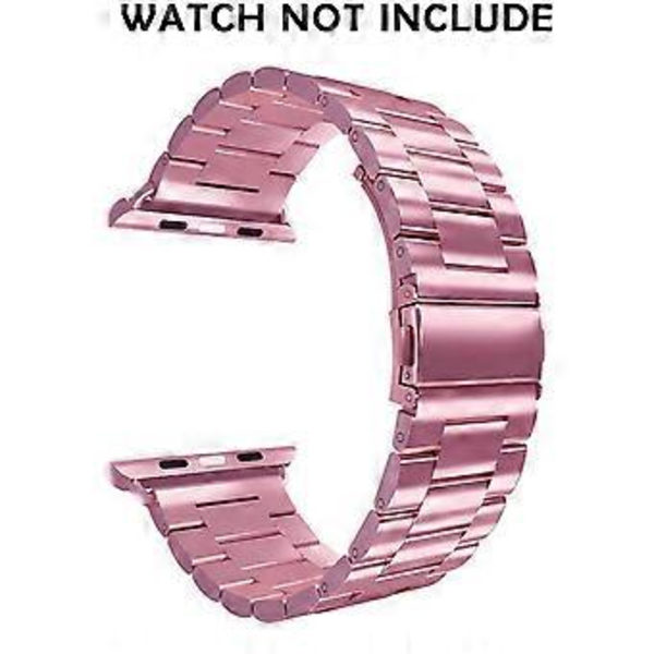 Ranneke|PG-Yhteensopiva Apple Metal Smart Watch -hihnan kanssa - 38-40 mm Uusi Rose Pink Kiinteä Teräsnauha