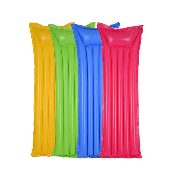 178x65cm Oppustelig Flydemadras til Voksne – Afslapning ved Pool og Strand, Blå Blue