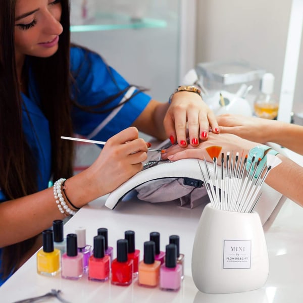 Vita nagelborstar nagelkonst designborstar akryl nagelkonst borste