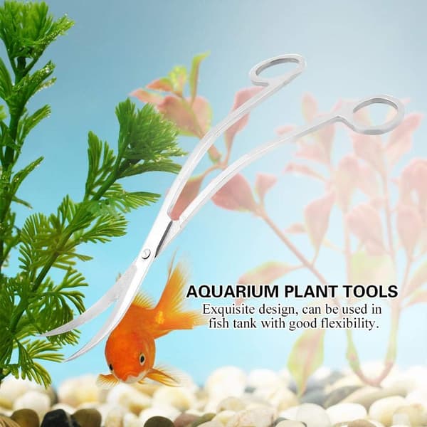 Akvarieplante Saks Rustfrit Stål Glass Saks Buet Sci