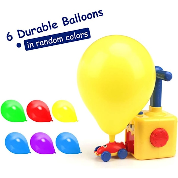 Ilmapalloauto Balloon Racer manuaalisella ilmapumpulla lapsille