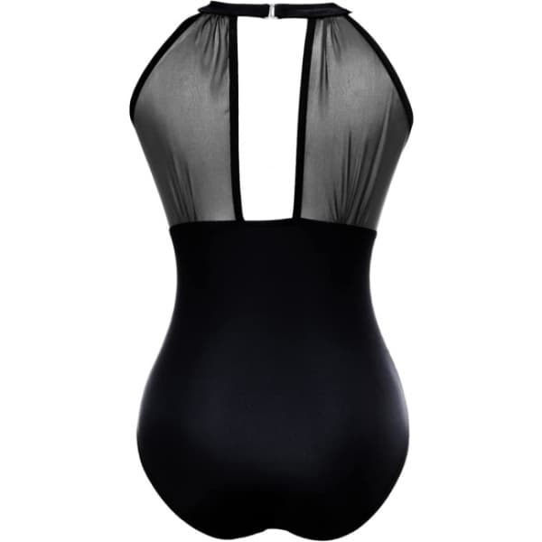 XL One Piece Badedragt til kvinder, Mesh V-hals badedragt, mavebadedragt
