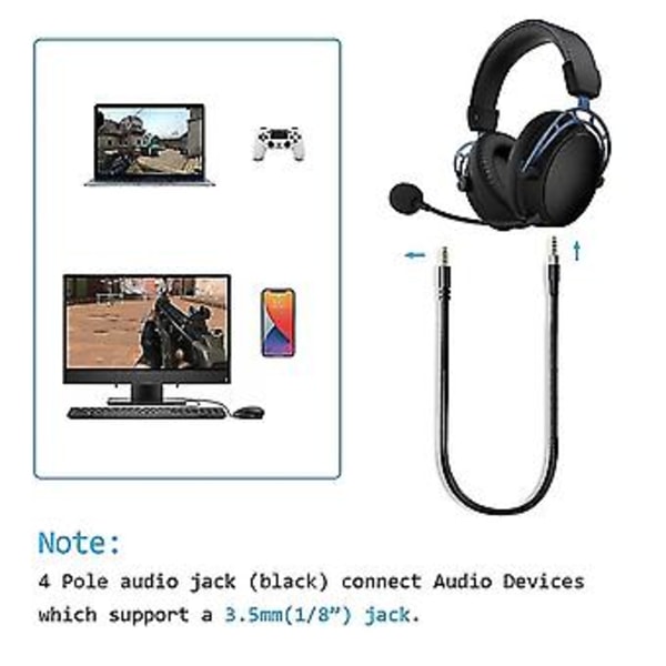 Ersättningskabel i nylonflätad för HyperX Cloud Alpha Gaming-hörlurar LLWL{jkw} ( )