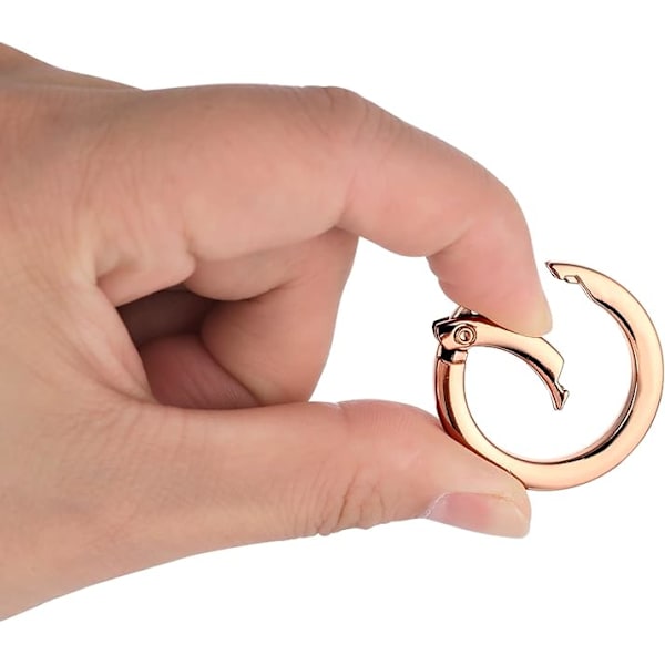 10 kpl metalli jousi napsautettava O-rengas avainrenkaat käsilaukkuhihnalle, kulta, 34 mm