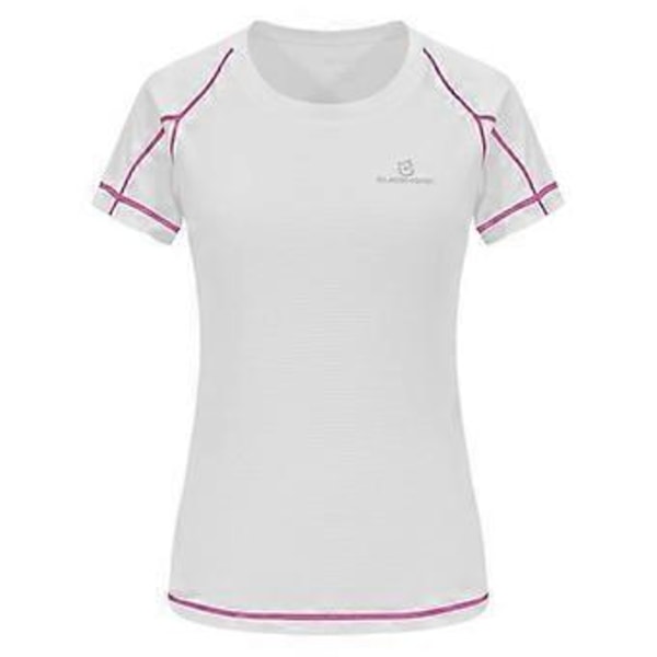 Queshark Dame Hurtigtørkende Kort Ermet Sports Løpe T-skjorte Pustende Slim Topper Yoga T-skjorter Tees Fitness Gym Treningsskjorter (4XL beige)