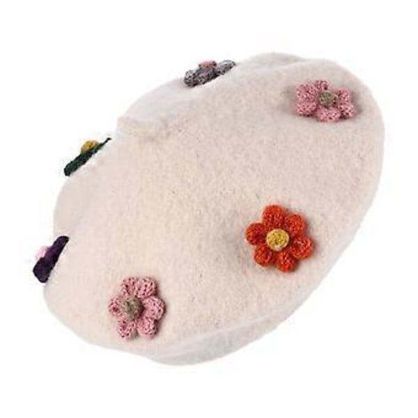 1 st Barn Basker Ullhatt Härlig Blomma Snygg Vinter Målarhatt