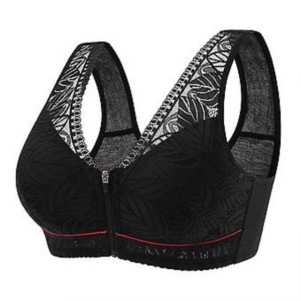 Comfort Wireless Front Close Bra Super Soft Women\'s Floral Lace Bra Without Underwire For Everyday(42-95 Black)