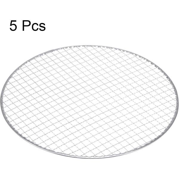 5 stk runde grillnett i 13\" diameter, galvanisert jern