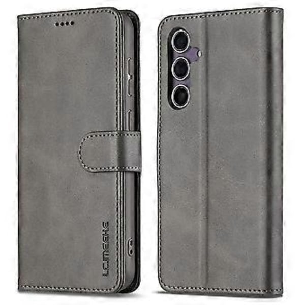 LC.IMEEKE Fodral för Samsung Galaxy A56 5G Kalvtextur PU Läder Ställ Plånbok Telefonskydd - Grå(Grå)