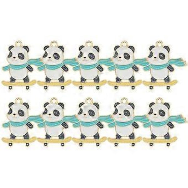 10 kpl Söpö Panda Riipus Reppu Riipus DIY Panda Avaimenperä Laukku Riipus (0,2X2,8X3CM)