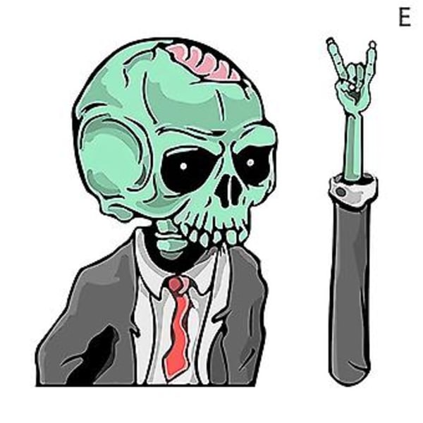 Auton takalasin tarrat animoitu liikkuva aaltoileva pyyhinterän tarra ja käsi Halloween-kauhujuhliin auton koristeluun (E)
