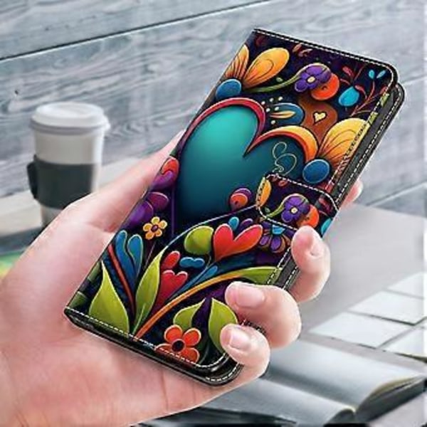 Til iPhone 16 Pro Max Cover PU Læder Wallet Flip Cover med Ståfunktion (Style L)