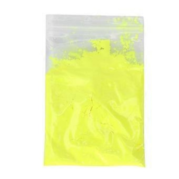 Nagel Fosforpulver Halloween Nagelkonst DIY Fluorescerande Pulver Manikyrverktyg 100g (Gul)