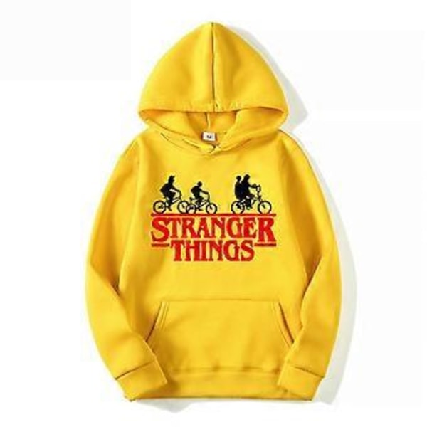 Stranger Things -teemainen huppari teineille ja miehille, pitkähihainen, huppu, pusero, 1(M Keltainen)