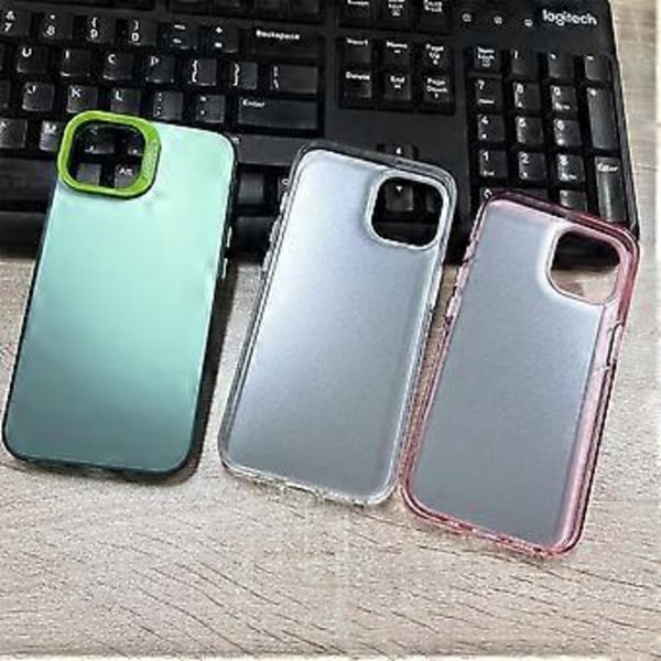Skal till iPhone 16 Pro IMD Silverfärgad TPU+PC Mobilskal (Stil C)