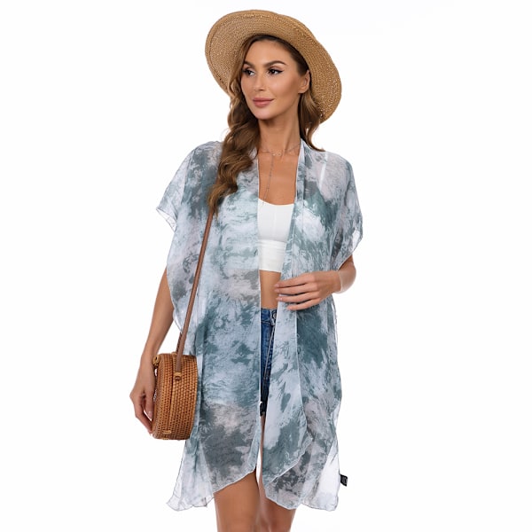 Kvinners badedrakt chiffon cardigan kimono sommer strandhåndkle for w