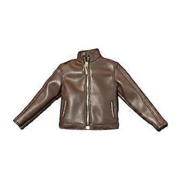 1/6 Mandlig Soldaterfrakke Mini Langærmet Frakke Casual Mode Retro Miniature Soldaterkostume til 12'' Actionfigurer Tilbehør (kaffe)