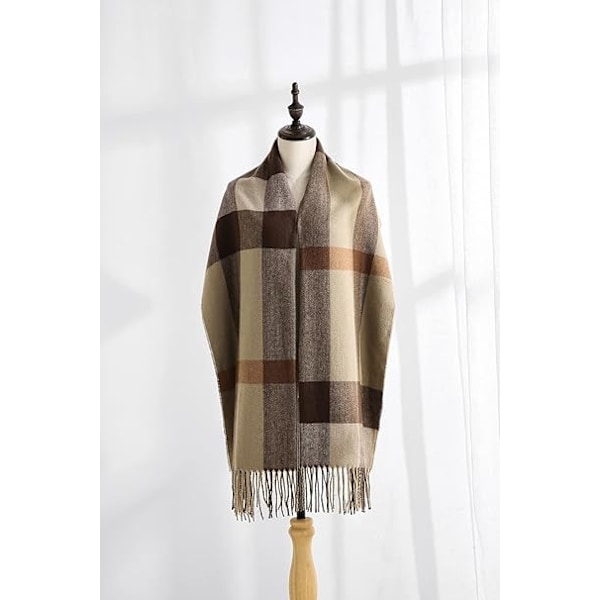 1 st. Brun Sjal Kvinna Elegant Kashmir Pashmina Sjal För Höst
