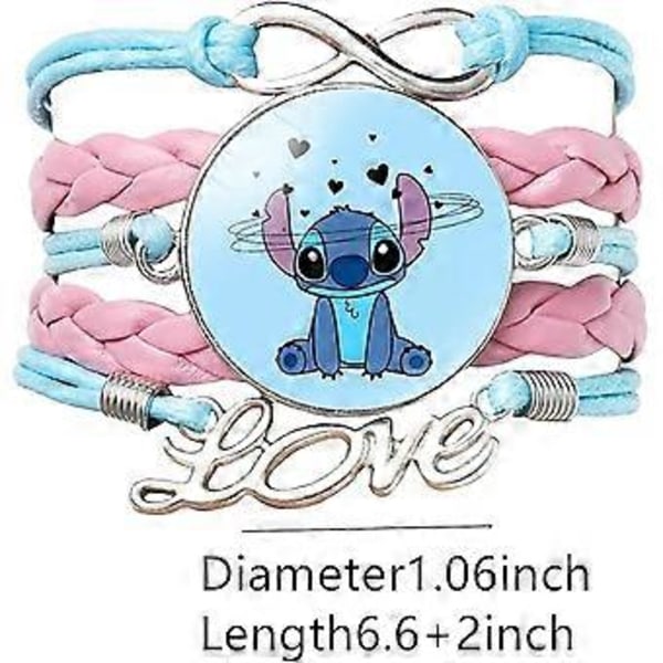 Twin Six Stith Ohana Armband Charm, Familj Blå och Lila Läder Handkedjor, Presenter till Kvinnor och Flickor