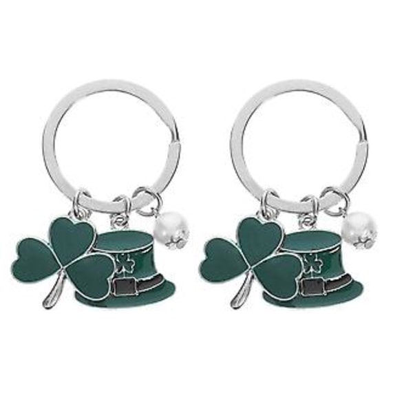 2 stk. St. Patricks Day Nøglering Dekorativ Taske Vedhæng Nøglering Kløvers Nøglering