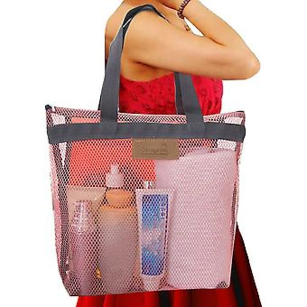 Mesh Shower Bag, Quick Dry Mesh Shower Caddy With Zipper, Mesh Beach Tote Bag, Shower Tote Bag With Handles