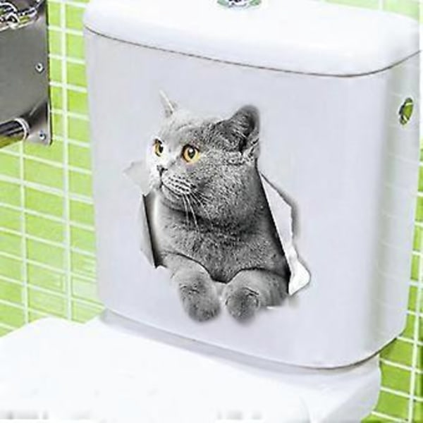 Britannian lyhytkarvainen kissa seinätarrat Britannian lyhytkarvainen kissa wc-tarra 3D kissa auton ikkuna ja puskuritarra 2 kpl
